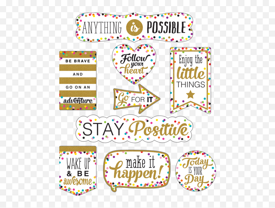 Confetti Positive Sayings Accents - Teacher Created Resources Confetti Positive Accents Emoji,Emoji Level 109