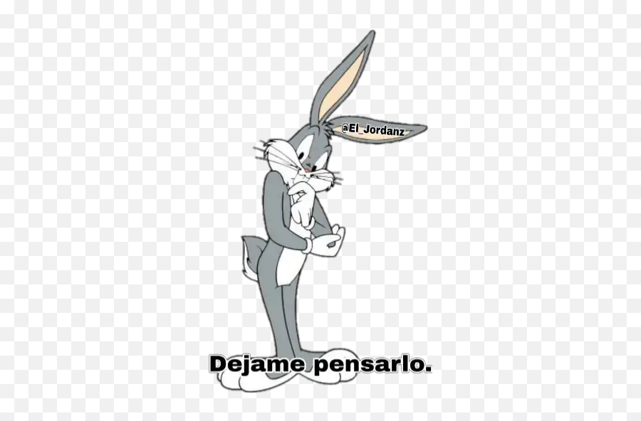 Bugs Bunny Stickers For Whatsapp - Bugs Bunny Cartoon Thinking Emoji,Bugs Bunny Emoji