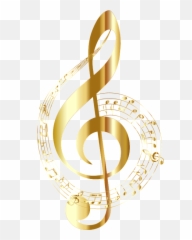 Art Audio Aural - Gold Music Notes Transparent Background Emoji,Bass Clef Emoji