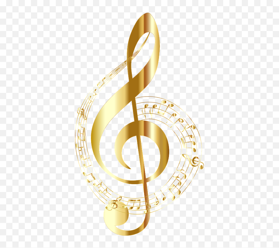 Art Audio Aural - Gold Music Notes Transparent Background Emoji,Bass Clef Emoji