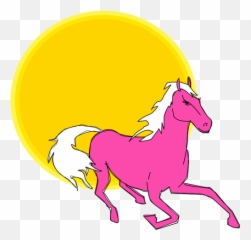 Vector Clip Art Of Running Pink Horse - Horse Running Art Png Emoji,Man And Horse Emoji
