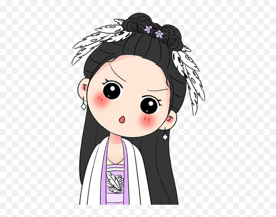 Chinese Girl Ftestickers - Cartoon Emoji,Chinese Girl Emoji