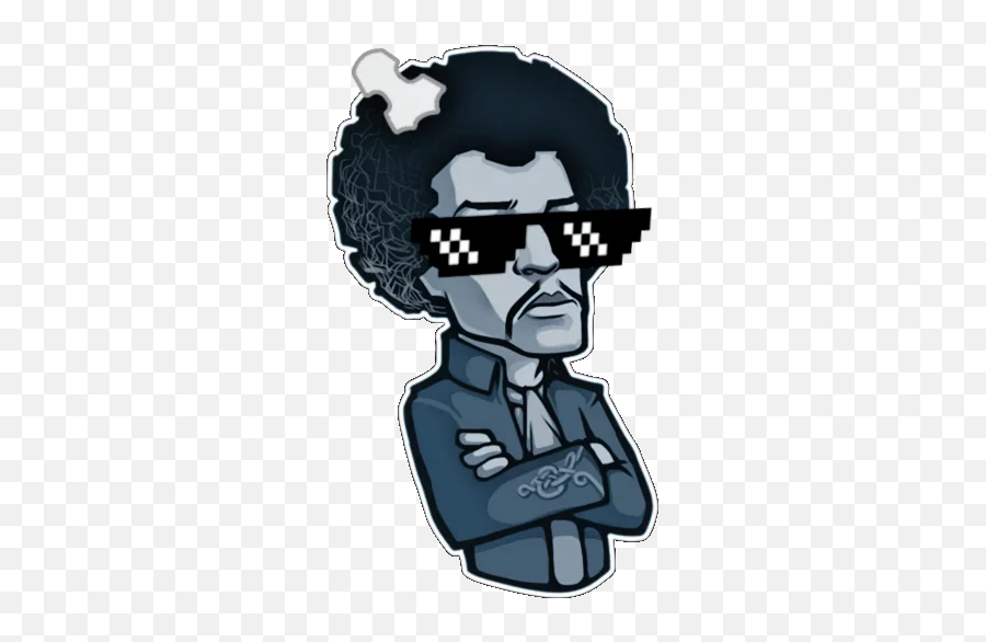 Add Thug Famous Characters Stickers To Telegram Stickers - Jimi Hendrix L Drawing Emoji,Thug Emoji