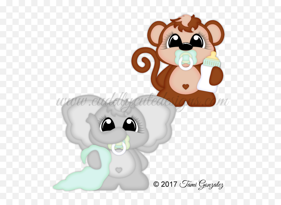 Clipart Elephant Monkey Clipart - Elephant And Monkey Clipart Emoji,Snuggle Emoji
