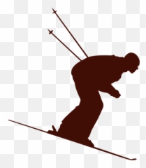 Skier Vector Transparent Png Clipart - Downhill Silhouette Emoji