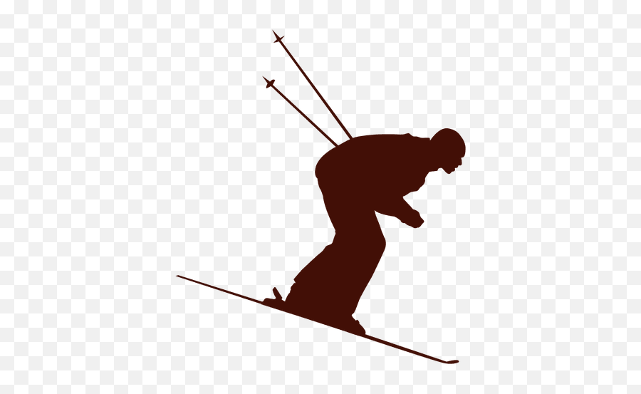 Skier Vector Transparent Png Clipart - Transparent Downhill Skier Silhouette Emoji,Skiing Emoticon