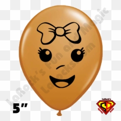 Baby Girl Face Mocha Brown Balloons 100ct - On Emoji