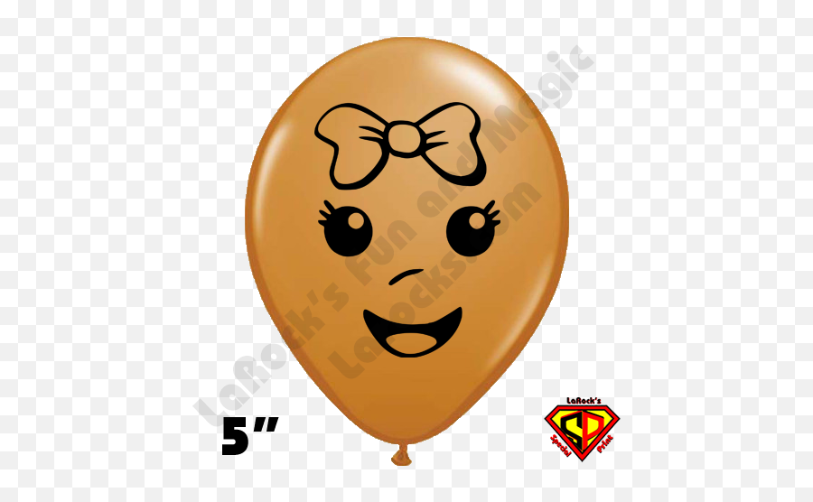 Baby Girl Face Mocha Brown Balloons 100ct - Face On Balloon Emoji,Brown Baby Emoji