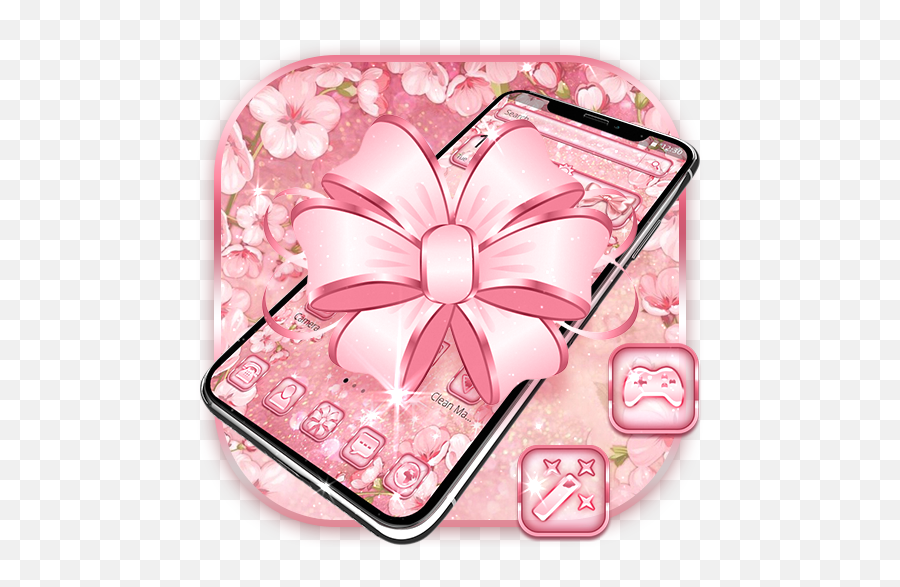 Pink Flower Bow Theme - Aplicacións En Google Play Christmas Day Emoji,Bow Emojis