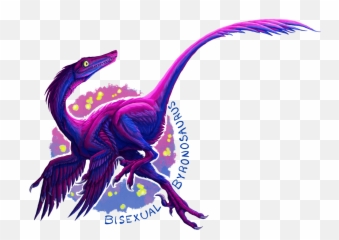 Pride Dinosaurs Bisexual Byronosaurus Experiences Sexual - Pride Dinosaurs Emoji,Velociraptor Emoji