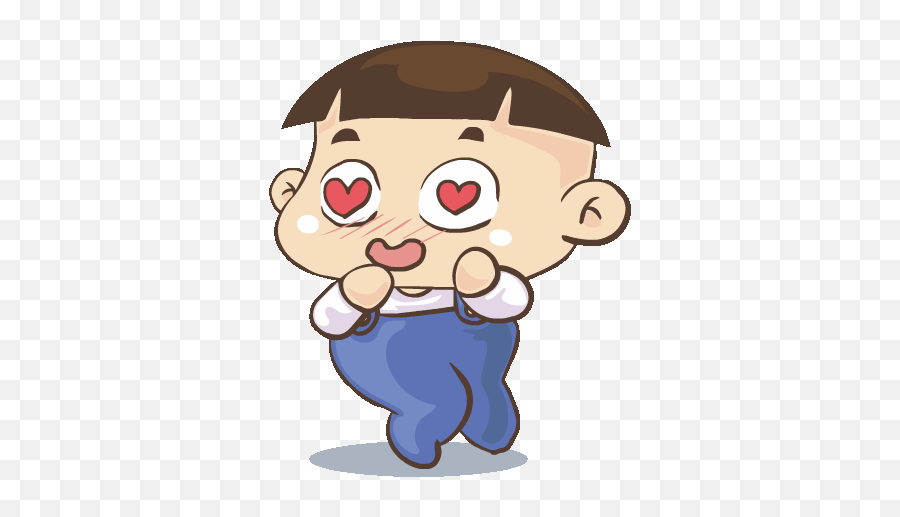 Cute Boys Stickers For Android Ios - Thai Cute Cartoon Gif Emoji,Cute Emoticons