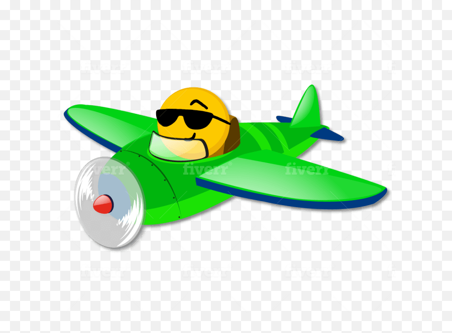 Draw Emoticons Emoji Stickers And Animated Gif For You - Model Aircraft,Emoji Airplane