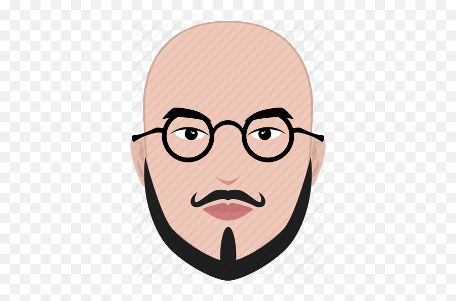 Hairstyle Man - Bald Emoji With Beard And Glasses,Bald Emoji