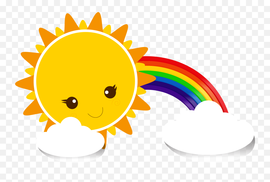Sun And Rainbow Jpg Library Png Files - Sun Rainbow Png Emoji,Smiling Sun Emoji