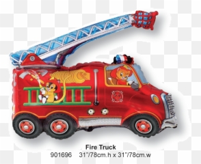Fire Truck Foil Balloon Transparent Png Emoji,Fire Truck Emoji