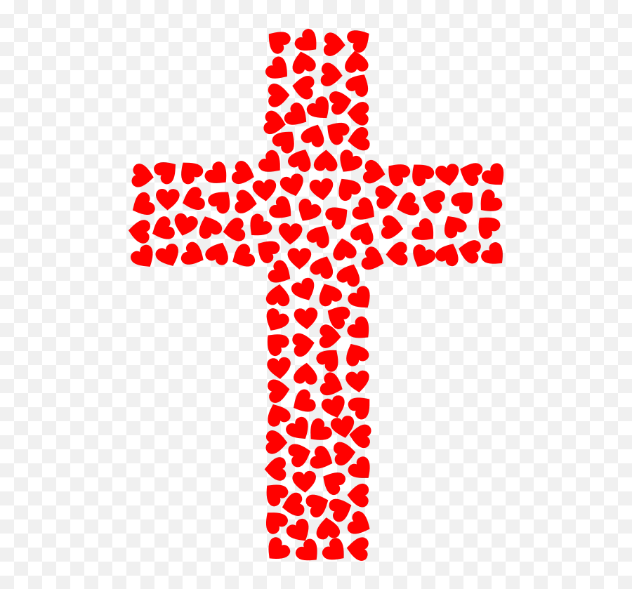 Download Free Png Hearts Cross - Cross Made Of Hearts Emoji,Jesus Cross Emoji