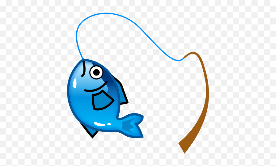 Fishing Pole And Fish Emoji For Facebook Email Sms - Cartoon Fishing Pole And Fish,Fish Emoji