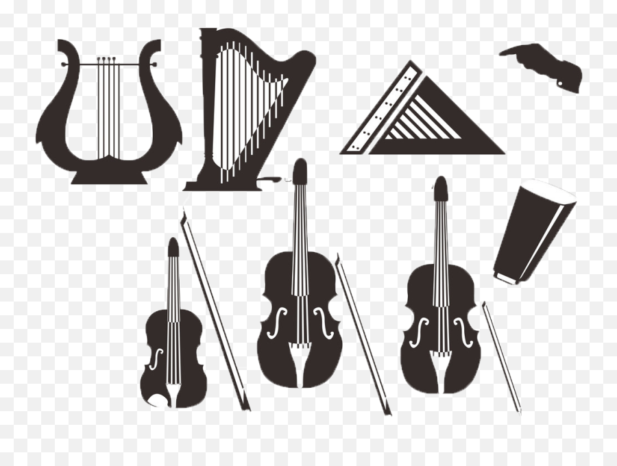 Musical Instrument Silhouette - Musical Instruments Music Instruments Silhouette Png Emoji,Violin Emoji