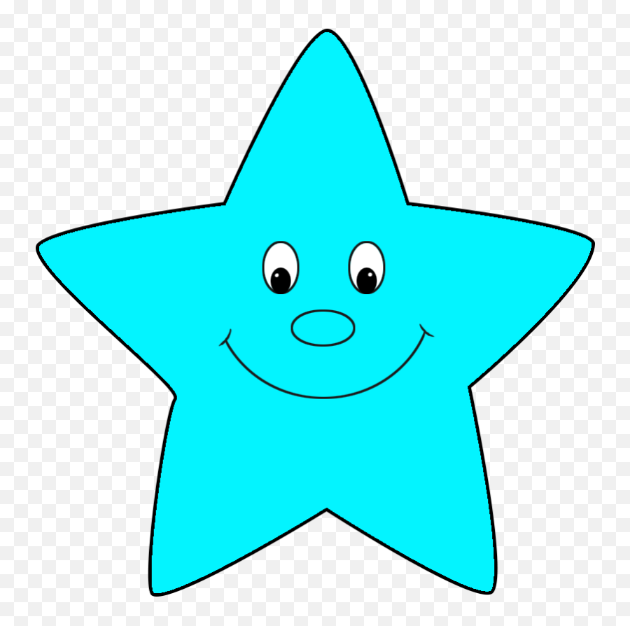 Star With Face - Blue Stars Clipart Emoji,Star Emoticons