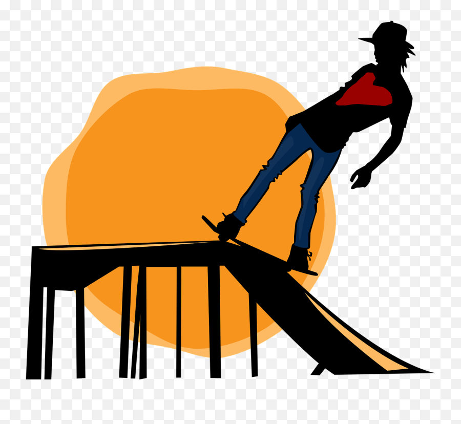 Skater Skateboard Sunset Sun Ramp - Skatepark Png Emoji,Roller Skate Emoji