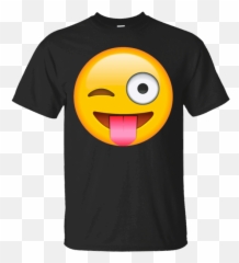 Face Emoticon Tongue Out Emoji With Winking Eye T - Deadpool Bob Ross T Shirt,Ketchup Emoji