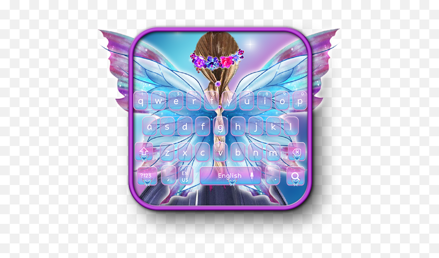 Fairy Wings Keyboard Theme - Fairy Wings Png Hd Emoji,Purple Cross Emoji