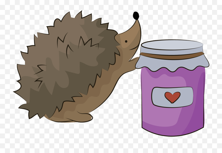 Hedgehog And A Jar Of Jam Clipart Free Download Transparent - Smpk Santa Maria Kediri Emoji,Jar Emoji