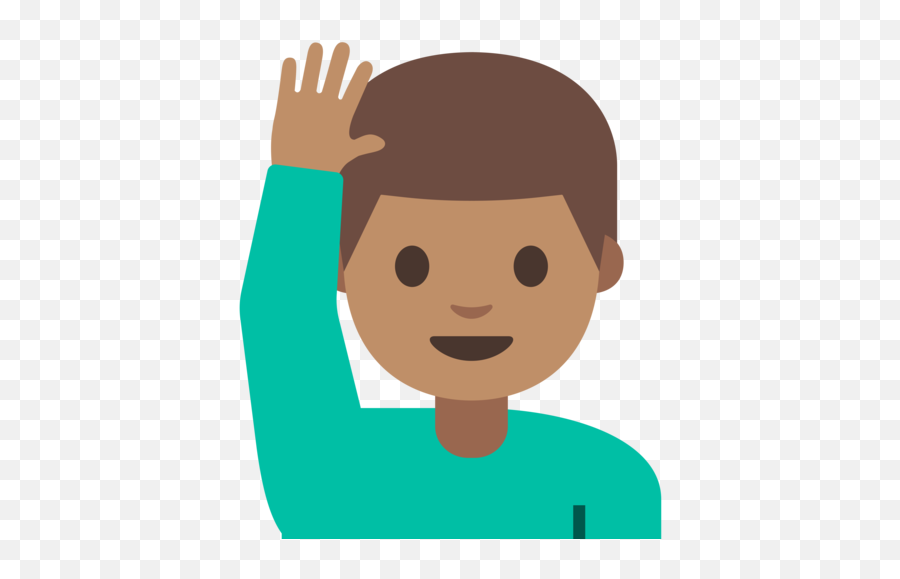 Medium Skin Tone Emoji - Raising Hand Emoji,Raise Your Hand Emoji