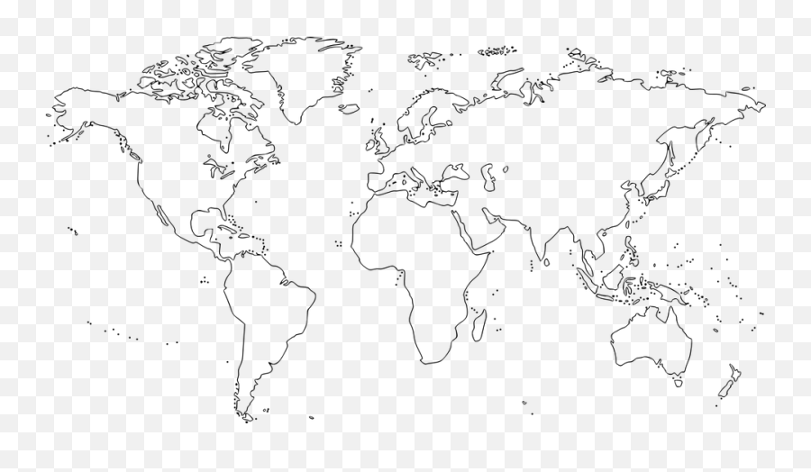 World Map Continent - World Map Outline Png Emoji,Emojie Worl D
