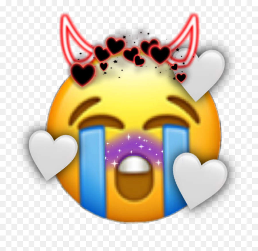 Sad Emoji Rougir Demon Sticker By Thegirlchelou - Crying Sad Emoji Dp,Demon Emoticon