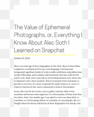 The Value Of Ephemeral Photographs - Document Emoji