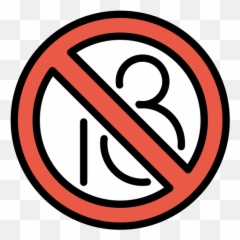No One Under Eighteen Symbol - Circle Emoji,Stop Sign Emoji