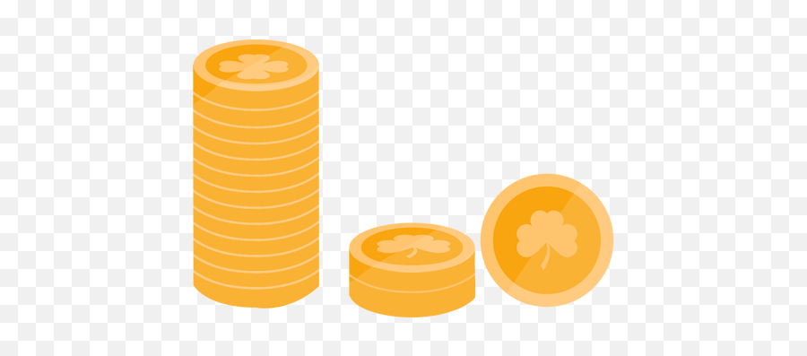 Gold Coin Clover Flat - Coin Flat Png Emoji,Coin Emoji