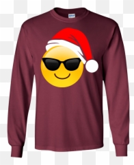 Emoji Christmas Shirt Cool Sunglasses - Pool Party T