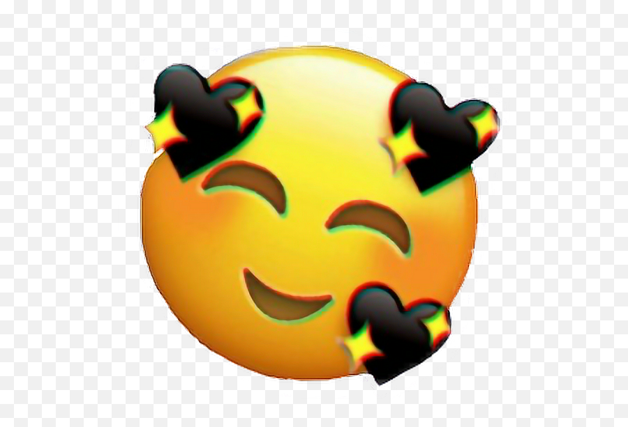 Emoji Heart Black Glitch Iphone Italy - Smiley,Pumpkin Emoji Iphone