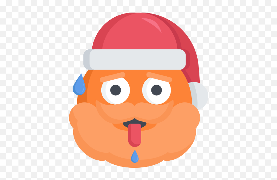 Christmas Emoji Hot Overheating Santa Free Icon Of Santa - Christmas Nerd Emoji,Christmas Emojis