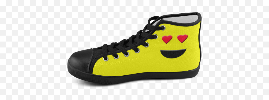 Emoticon Heart Smiley Womens High Top - Abstract Art On Shoes Emoji,Smiley Face And Shoes Emoji
