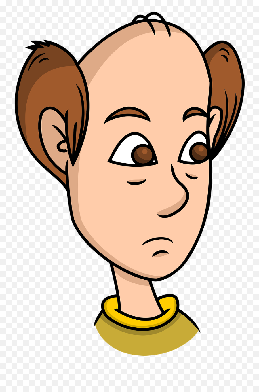 Bald Bald Man Caricature Comic Man - Bald Man Clipart Emoji,Old Man With Cane Emoji