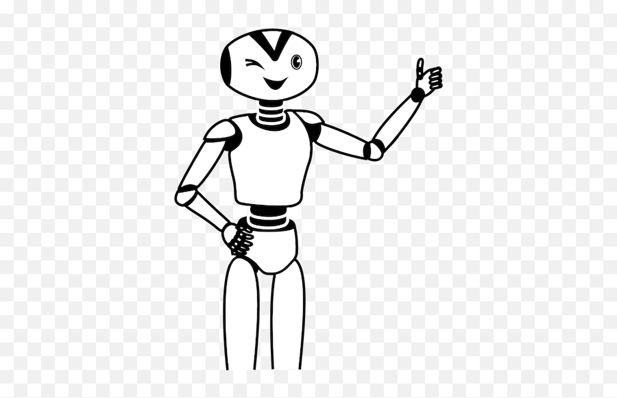 Cartoon Robot - Human Robot Clipart Black And White Emoji,Shrugs Emoticon