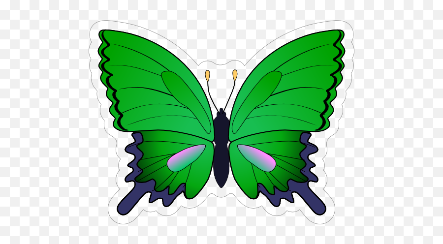 Cute Green Butterfly Sticker - Blue Emoji,Butterfly Emoji Apple
