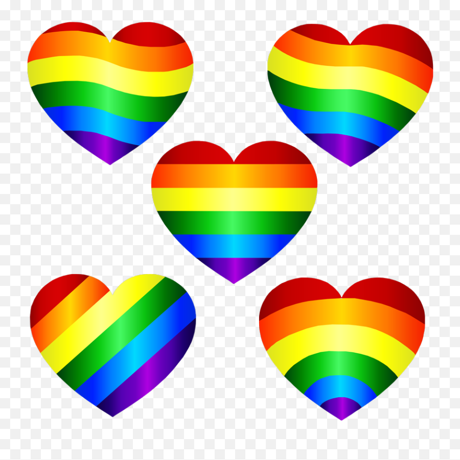 Rainbow Hearts Vector 1 - Rainbow Heart Vector Free Emoji,Rainbow Emoji For Facebook