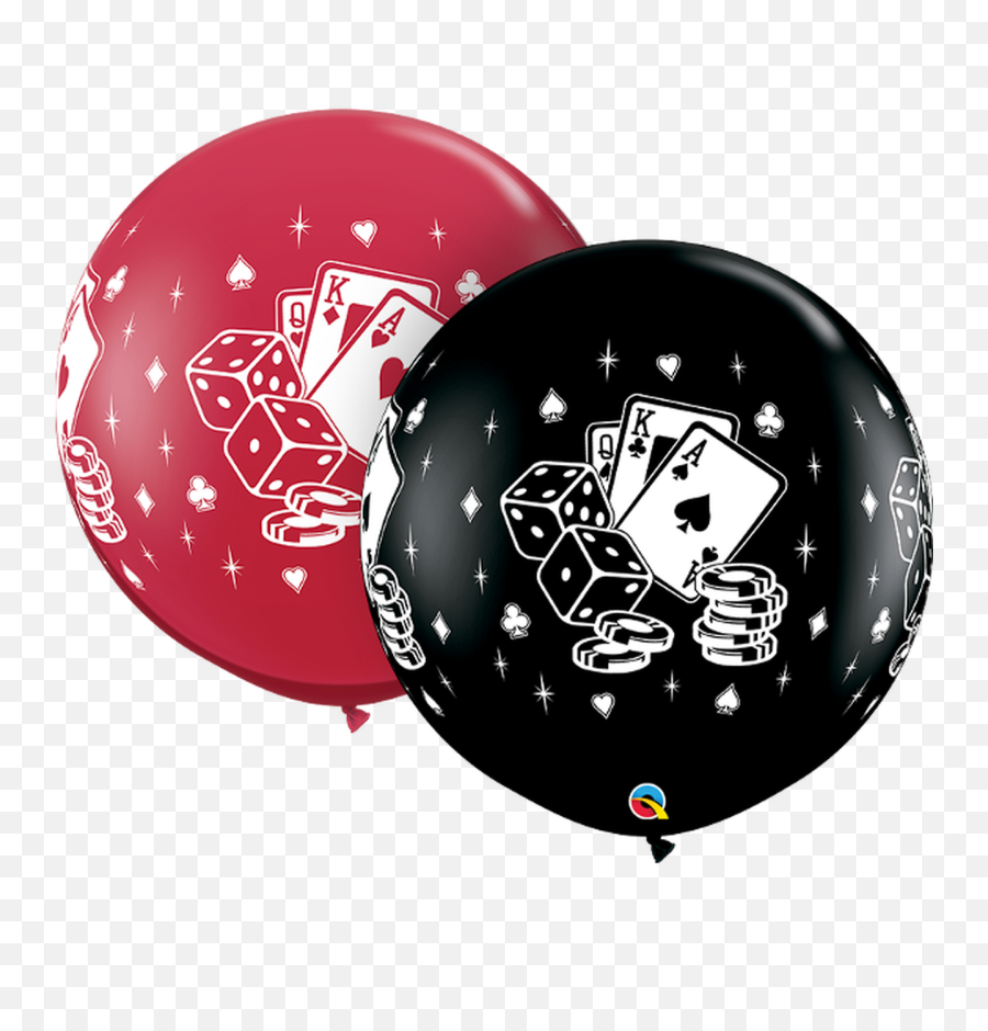 Casino Dice Cards Print - Black And Red Balloons With Playing Card Emoji,Carnival Emoji 2