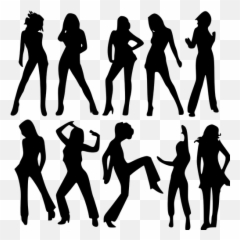 Women Silhouette Vector Illustration - Group Of Women Silhouette Png Emoji,Dancing Girls Emoji