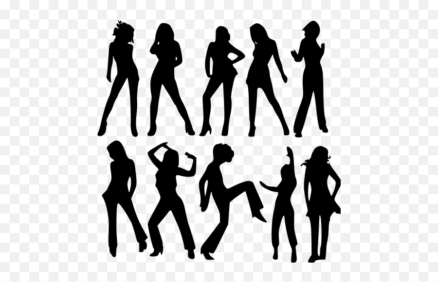 Women Silhouette Vector Illustration - Group Of Women Silhouette Png Emoji,Dancing Girls Emoji