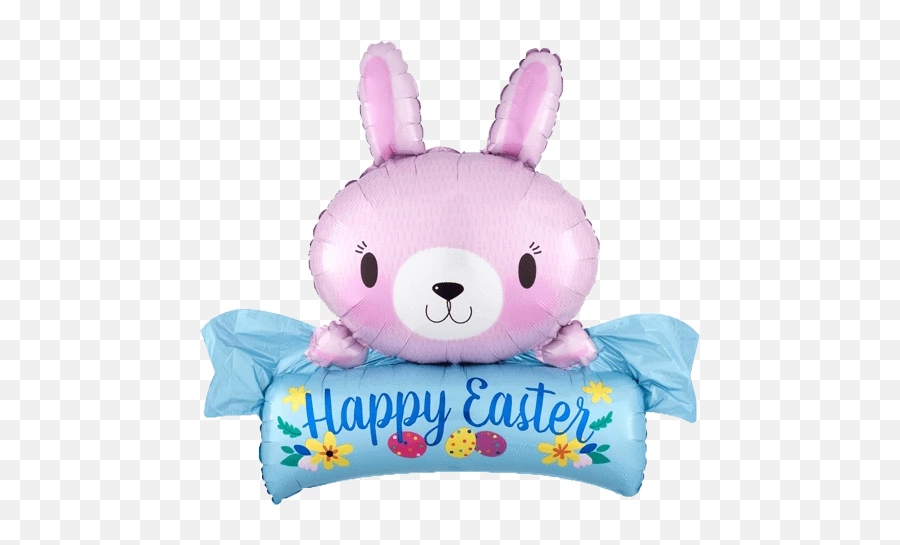Happy Easter Pink Bunny Balloon - Balloon Happy Easter Bunny Emoji,Japanese Bunny Emoji