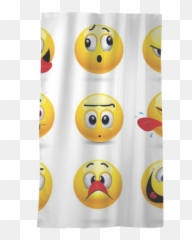 Funny Face Sheer Window Curtain - Smiley Emoji,Funny Thanksgiving Emoticons