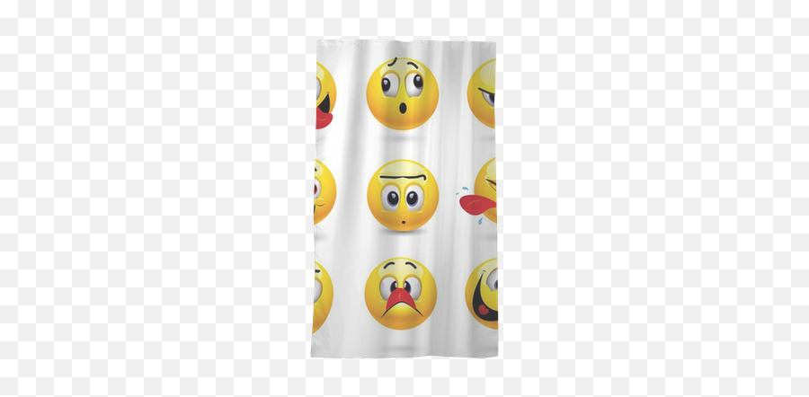 Funny Face Sheer Window Curtain - Smiley Emoji,Funny Thanksgiving Emoticons