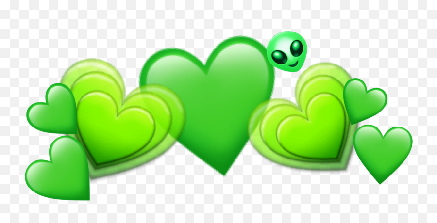 Greencrown Crown Emoji Hearts Green - Clip Art,Crown Emoji