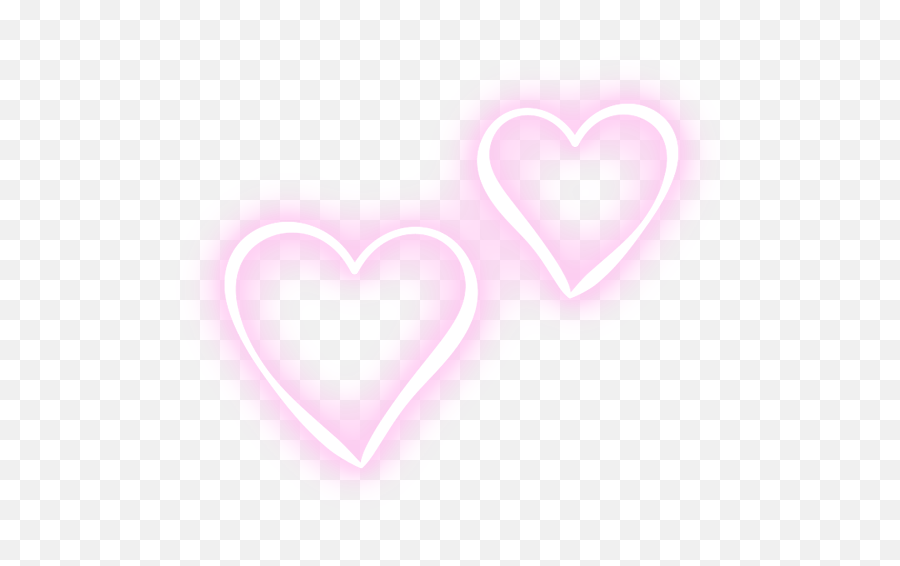 Two Hearts Pink Neon Tumblr Editpng - Neon Heart Picsart Emoji,Two Heart Emoji