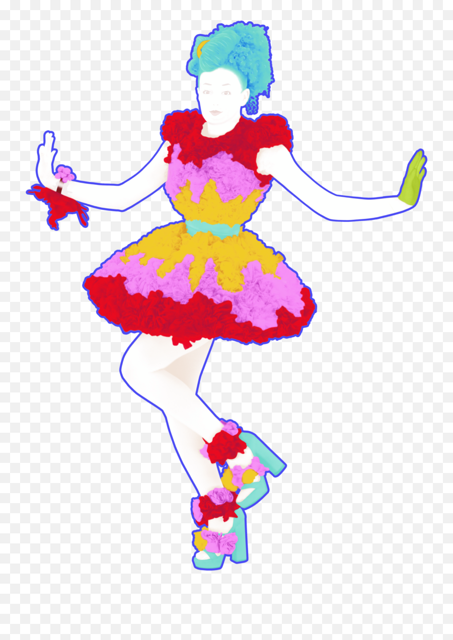 Women Dancing Neon Costume Freetoedit - Just Dance Transparent Background Emoji,Dancing Girl Emoji Costume